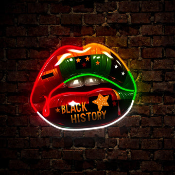 Black History Month Lips Juneteenth Artwork Led Neon Sign