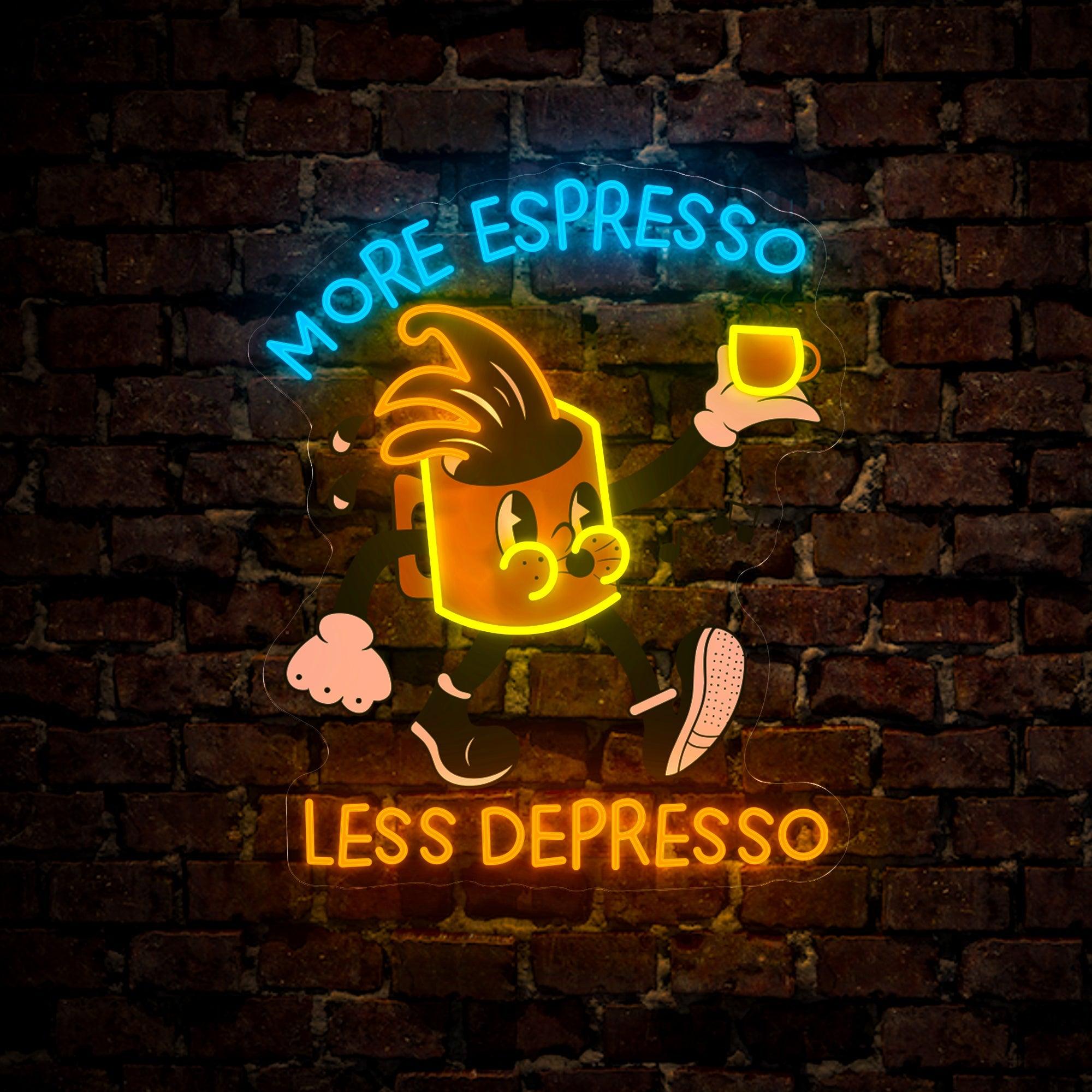 More Espresso Less Depresso Artwork Led Neon Sign