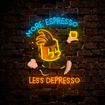 More Espresso Less Depresso Artwork Led Neon Sign