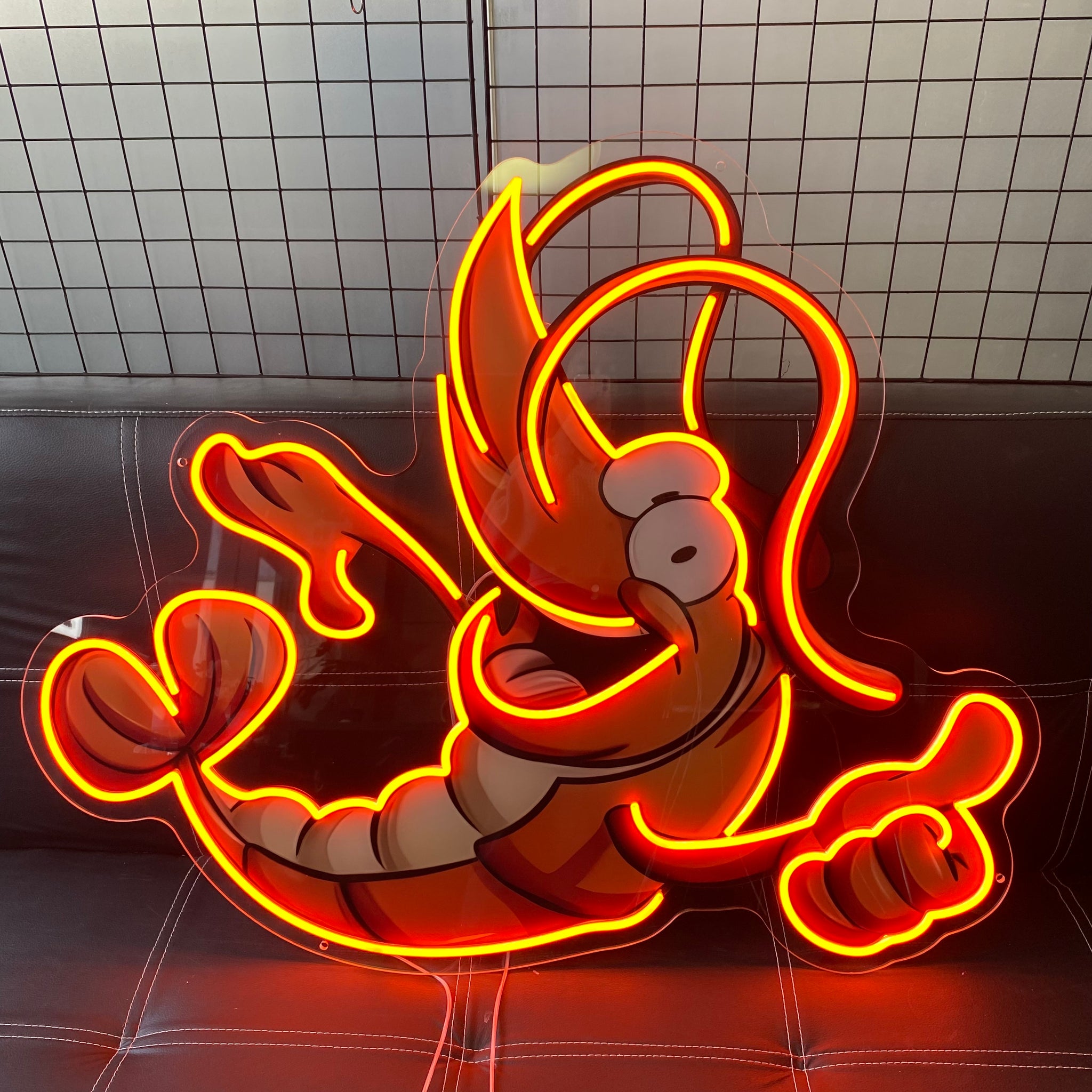 Custom Lobster Neon Sign LED Light – Red Seafood Neon Wall Decor for Bar, Kitchen, Restaurant, Party, Coastal Beach Theme – Personalized Lobster Light Sign for Home Decoration