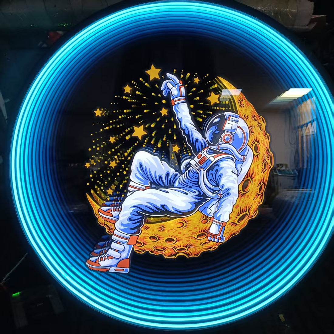 Galactic Astronaut Neon Sign - Handcrafted Space-Themed LED Wall Art, Durable Acrylic Material, Multicolor Options, Energy-Efficient, Perfect for Bedroom, Living Room, Bar, or Office Decor