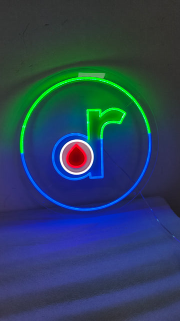 DR Drop Round Neon Sign