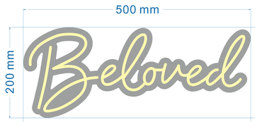 Beloved neon sign warm white 500*200mm tax included to USA