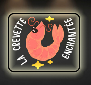 LA CREVETTE backlit sign