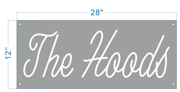 white neon sign clear backboard